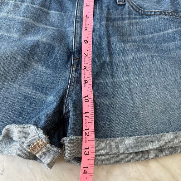 J. Crew Denim Rolled Hem Cuffed Blue Jean Shorts Size 31 Mid Rise - Picture 6 of 6